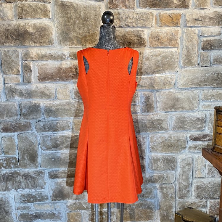 Bar III Red Quilted Cut-Out Fit and Flare Dress, Size 12