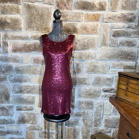 Maroon Sequin Dress, Size L