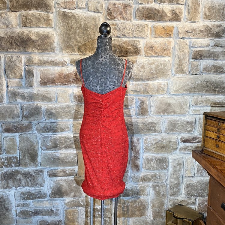 Red Sparkly Cocktail Dress, Size L