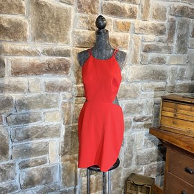 Red Halter Cocktail Dress, Size 12