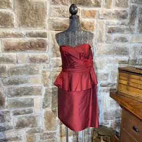 Maroon Peplum Dress, Size 12