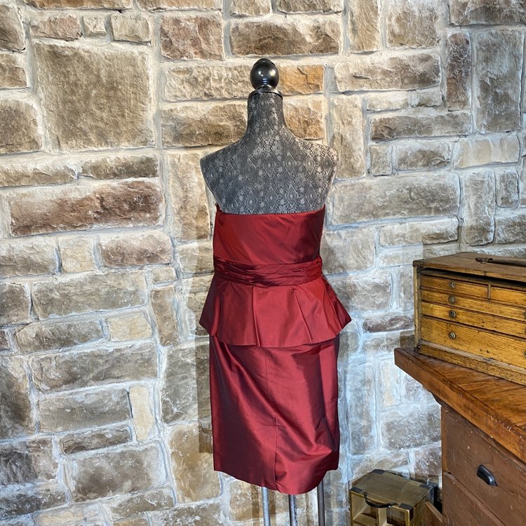 Maroon Peplum Dress, Size 12