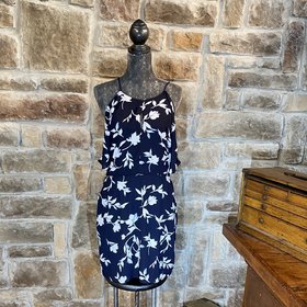 Floral Ruffled Shift Dress, Size L