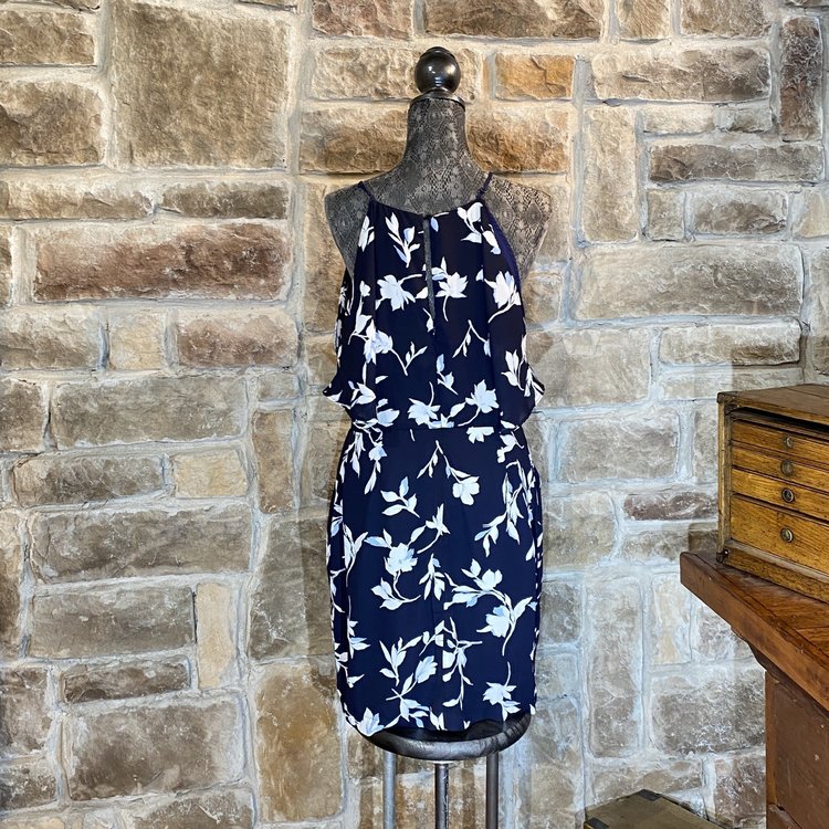 Floral Ruffled Shift Dress, Size L