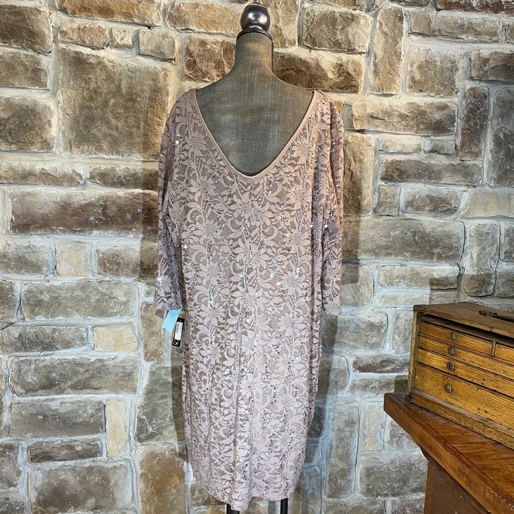 Onyx Taupe Shift Dress, Size 22W