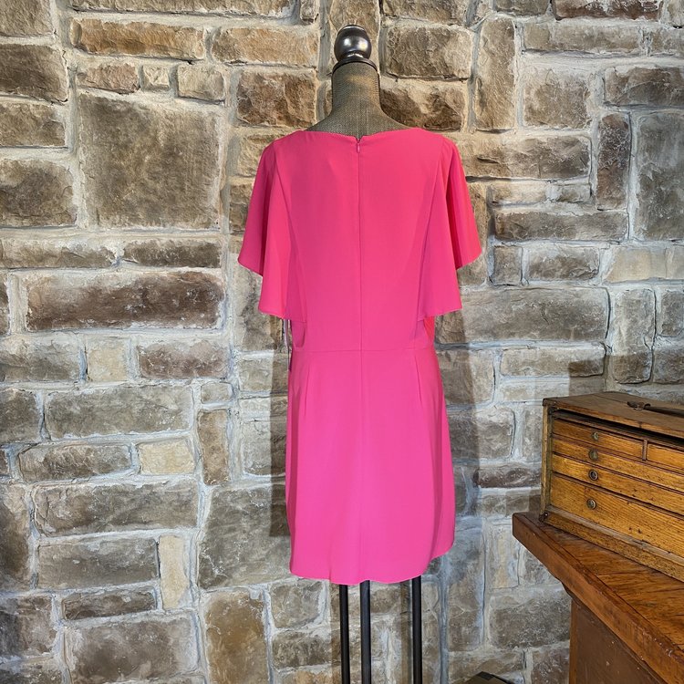 Kensie Pink Mini-Flutter Sleeveless Dress, Size XL