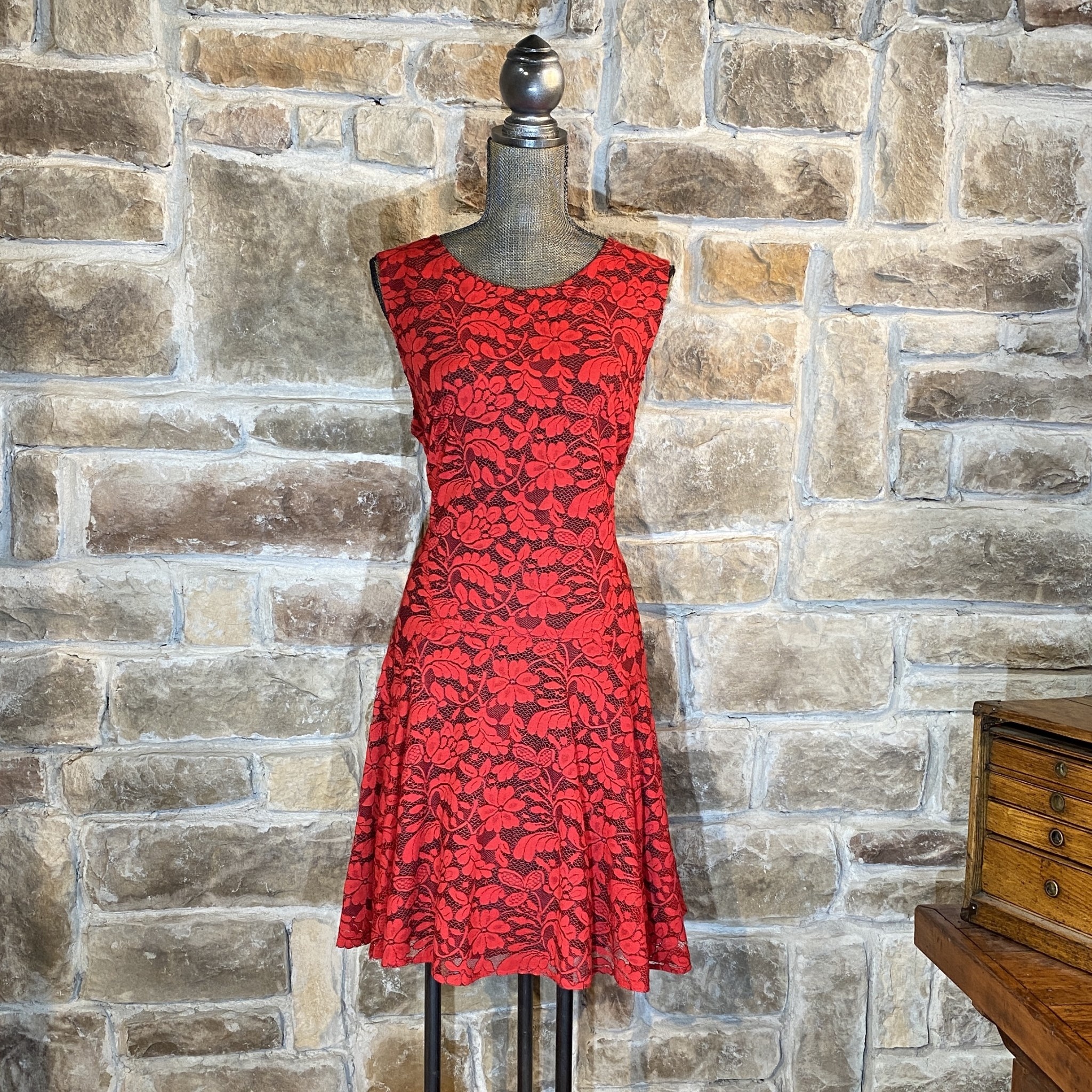 tommy hilfiger red and black dress