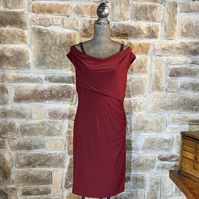 Ralph Lauren Fayette Red Dress, Size 16