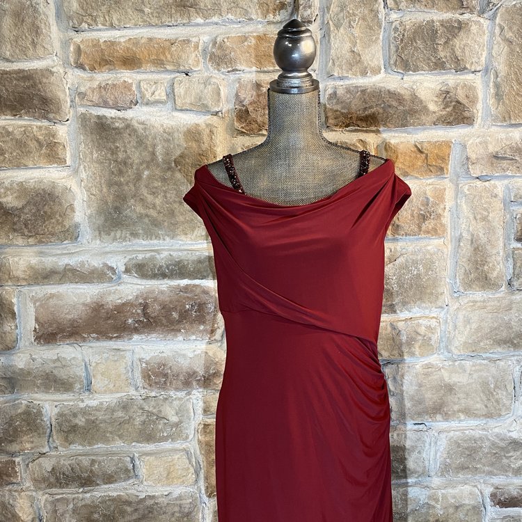 Ralph Lauren Fayette Red Dress, Size 16
