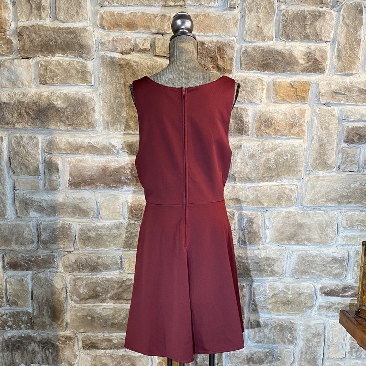 City Studio Maroon A-Line Party Dress, Size 22W