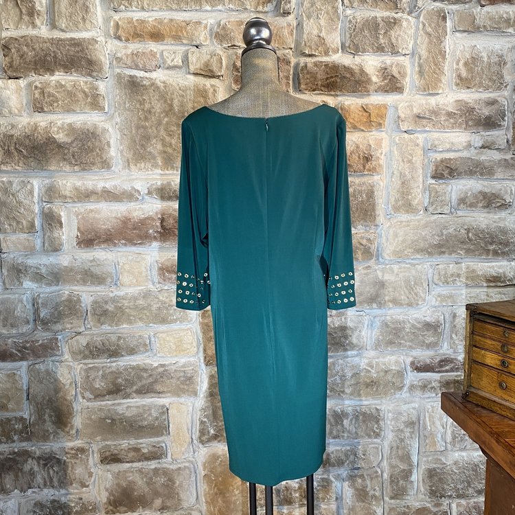 Jessica Howard Green with Gold Embellishments Dress, Size XL