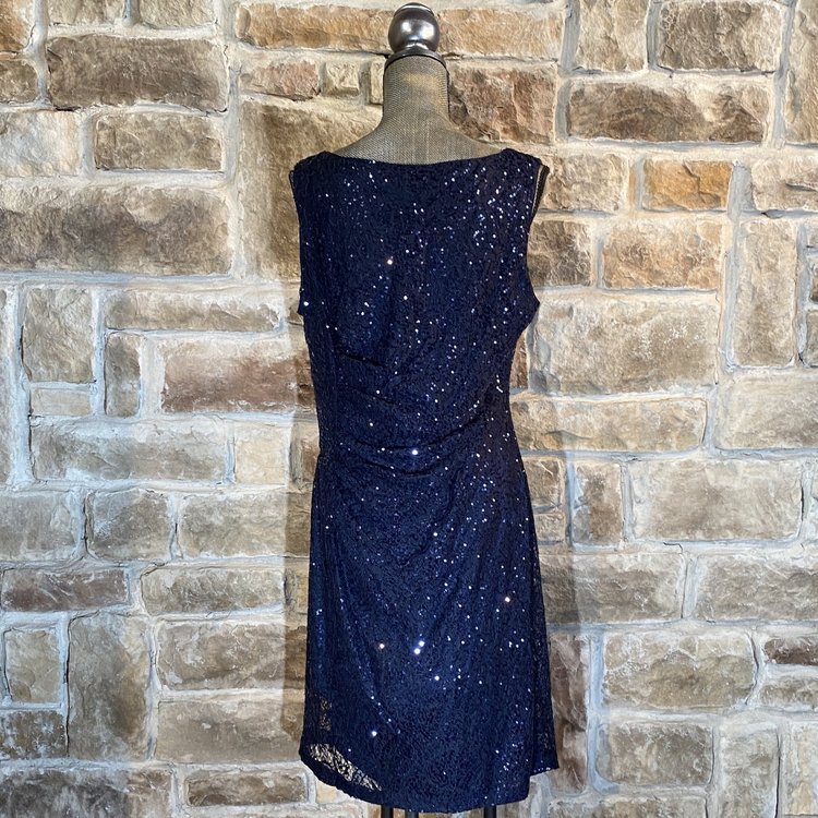 Calvin Klein Blue Sleeveless Dress, Size 16