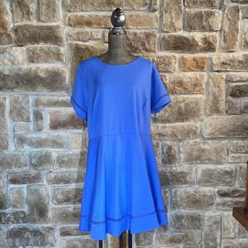 City Studio Blue Lattice Mini Dress, Size 20W