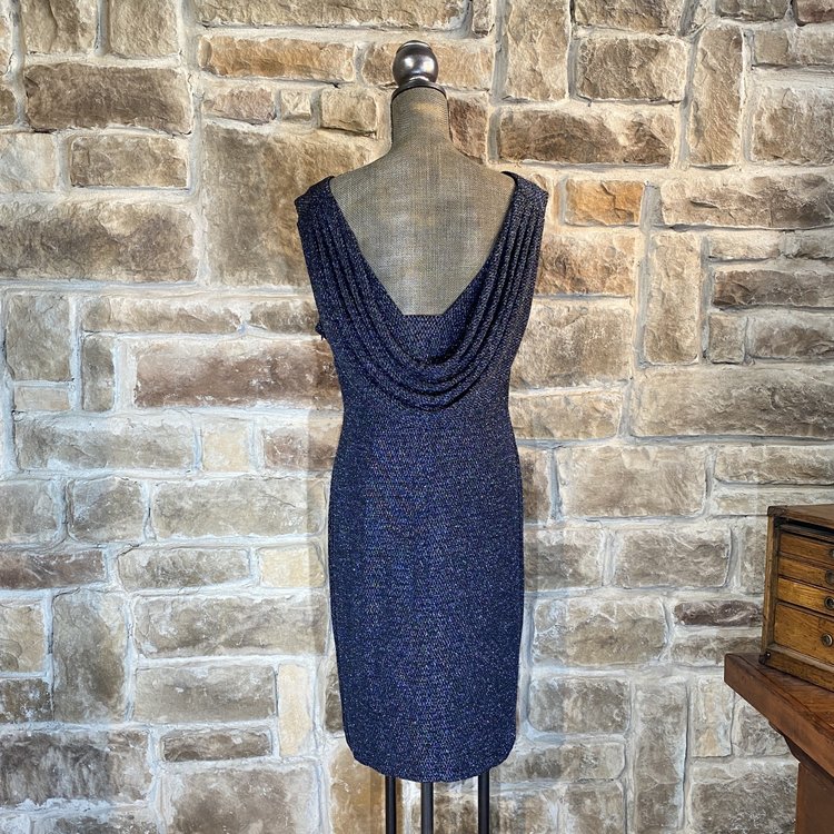 Jessica Howard Blue Metallic Cocktail Dress, Size XL