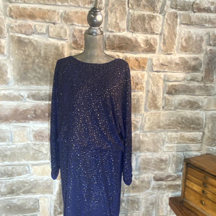 Jessica Howard Blue Glittered Dress, Size XL