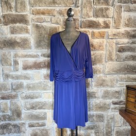 NY Navy Ruched Dress, Size 3XP