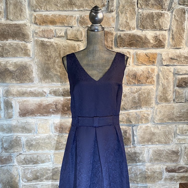 City Chic Navy Jacquard Party Dress, Size 20