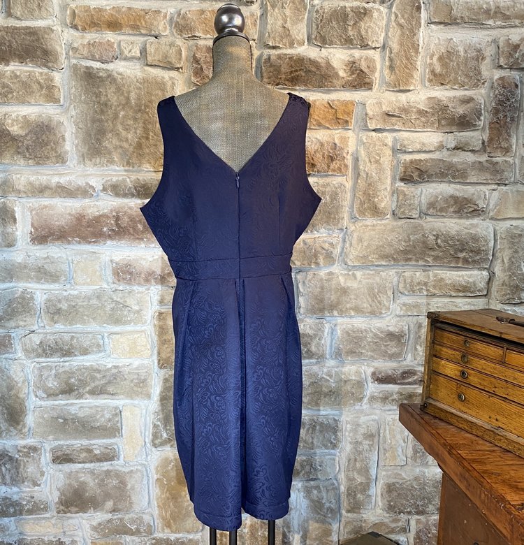 City Chic Navy Jacquard Party Dress, Size 20