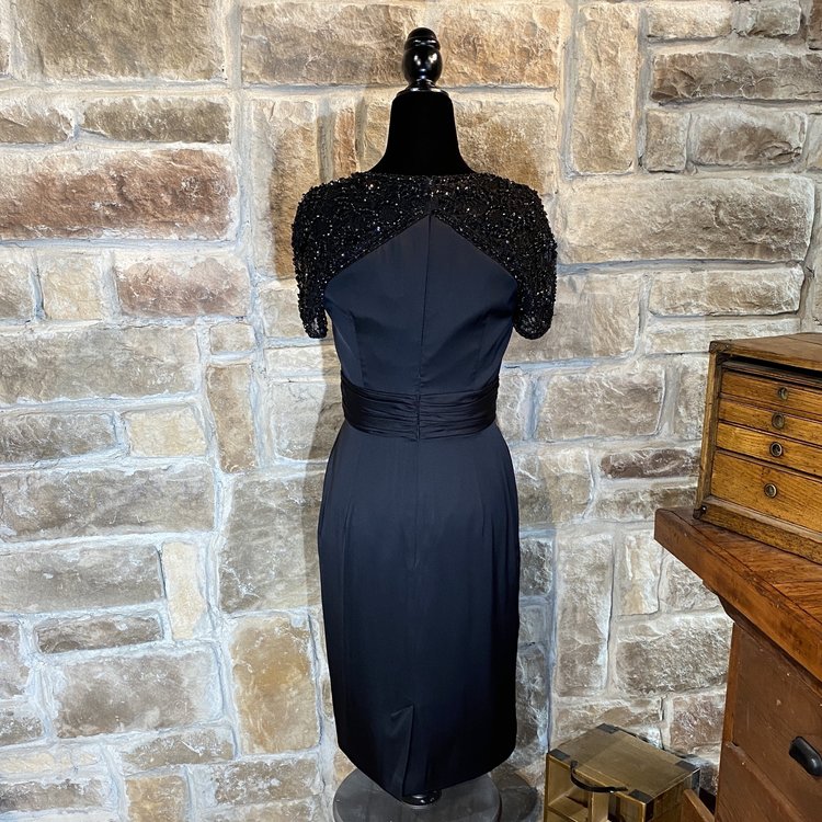 Theia Black Luxurious Silk Party Dress, Size 4