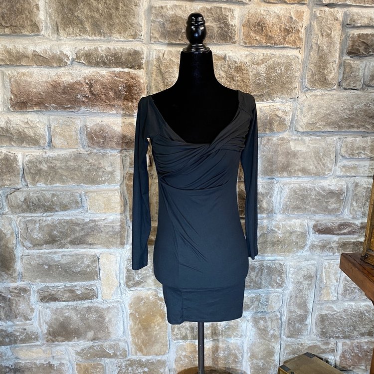 Material Girl Black Off The Shoulder Dress, Size S