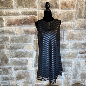 Guess Black Faux Leather Shift Dress, Size 6