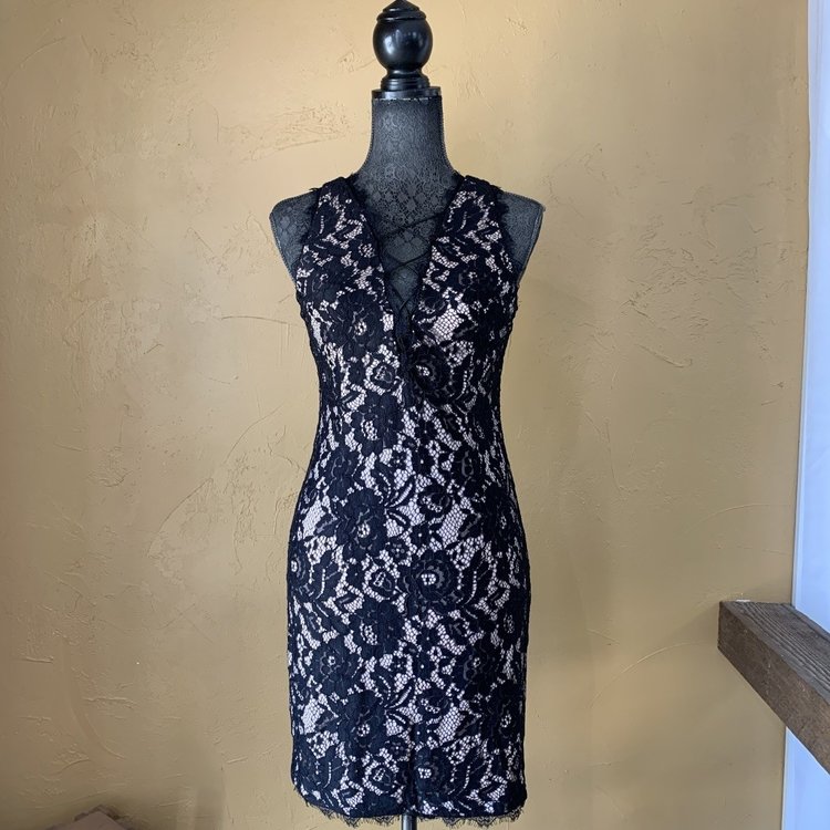 Black Lace Cocktail Dress, Size S