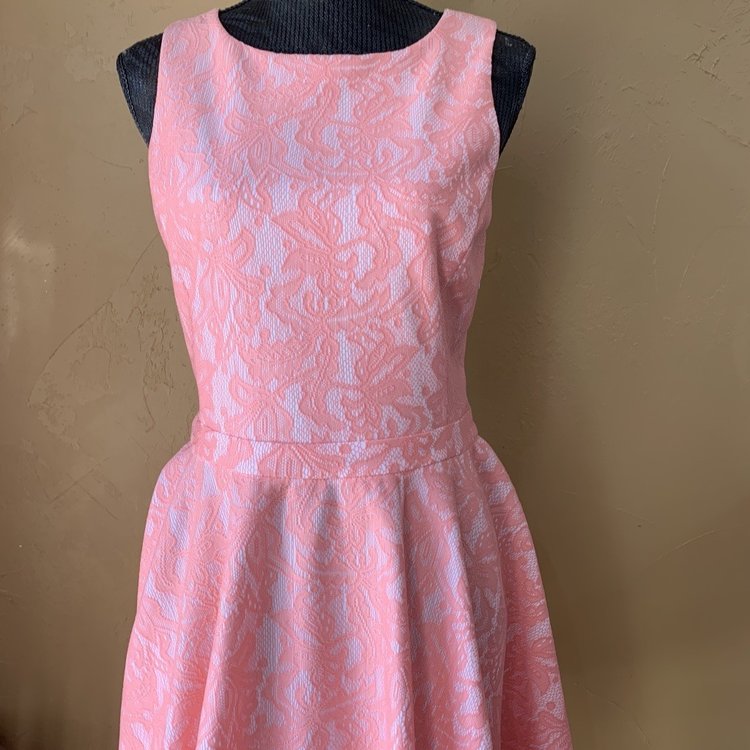 Aqua Coral Lace Fit & Flare, Size L