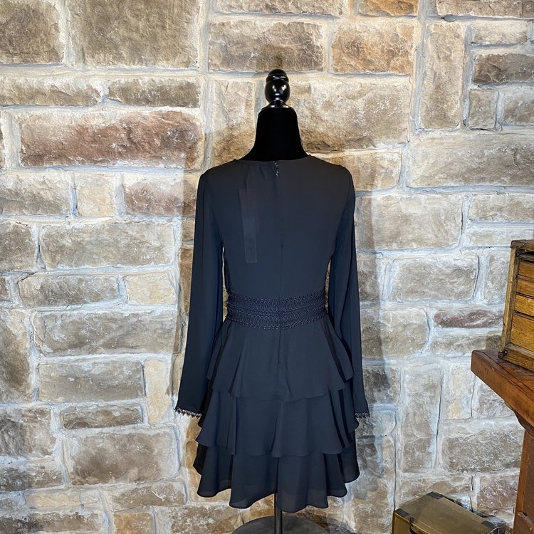 Aqua Black Bell Sleeve Dress, Size XS