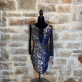 Bebe Black with Sequin Front Dress, Size S