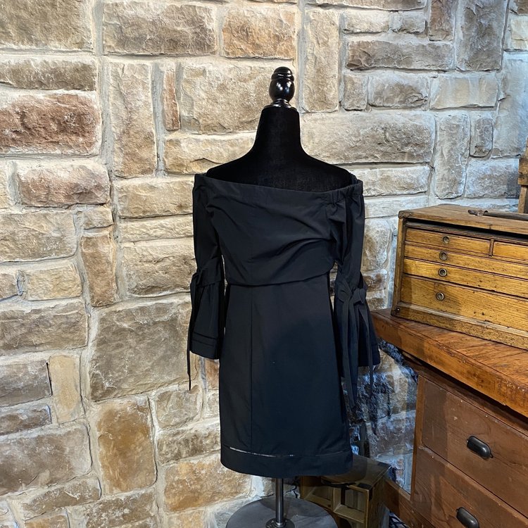 Ralph Lauren Black Off-The-Shoulder Mini Party Dress, Size 2