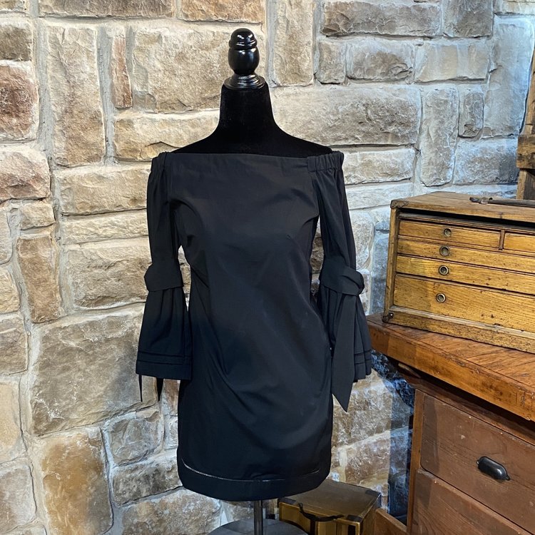 Ralph Lauren Black Off-The-Shoulder Mini Party Dress, Size 2