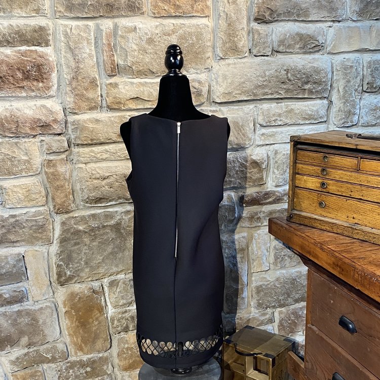 French Connection Black V-Neck with Cut-Outs, Size S