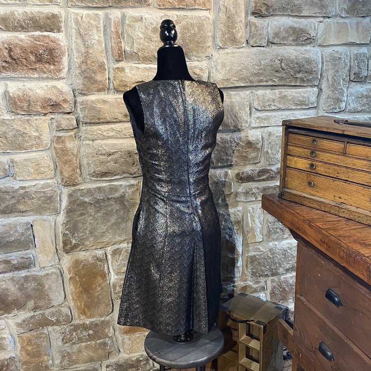 Michael Kors Black Metallic Sleeveless Dress, Size 2