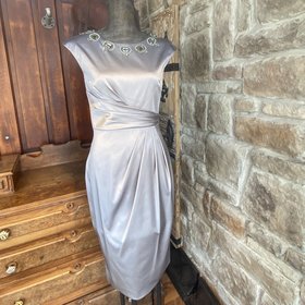 Gray Silk Dress, Size M