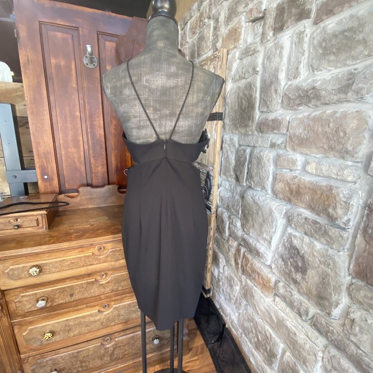 Aidan Mattox Black Halter Party Dress, Size M