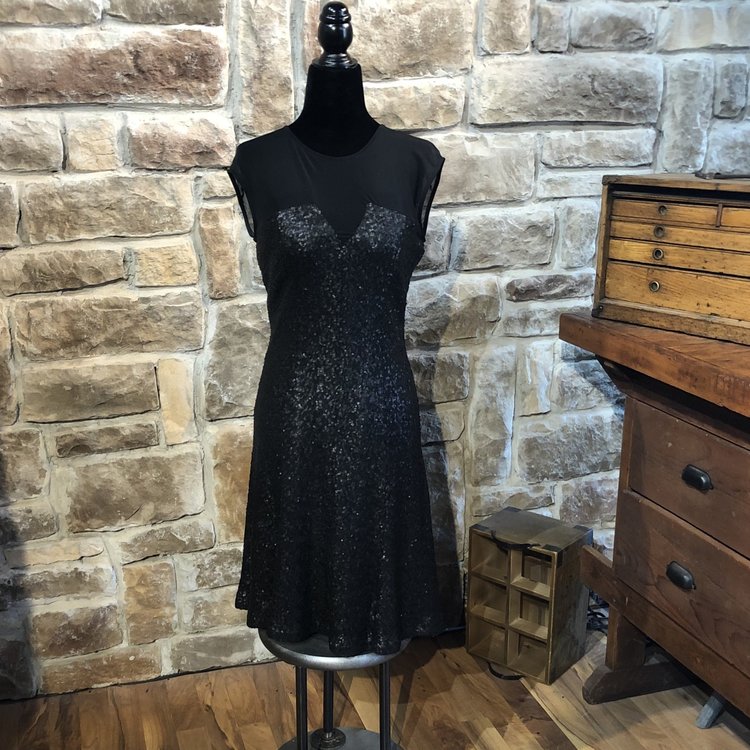Calvin Klein Black Sequin Dress, Size S