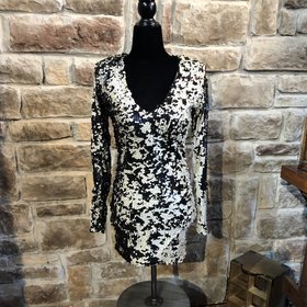 Black and Platinum Sequin Dress, Size XS