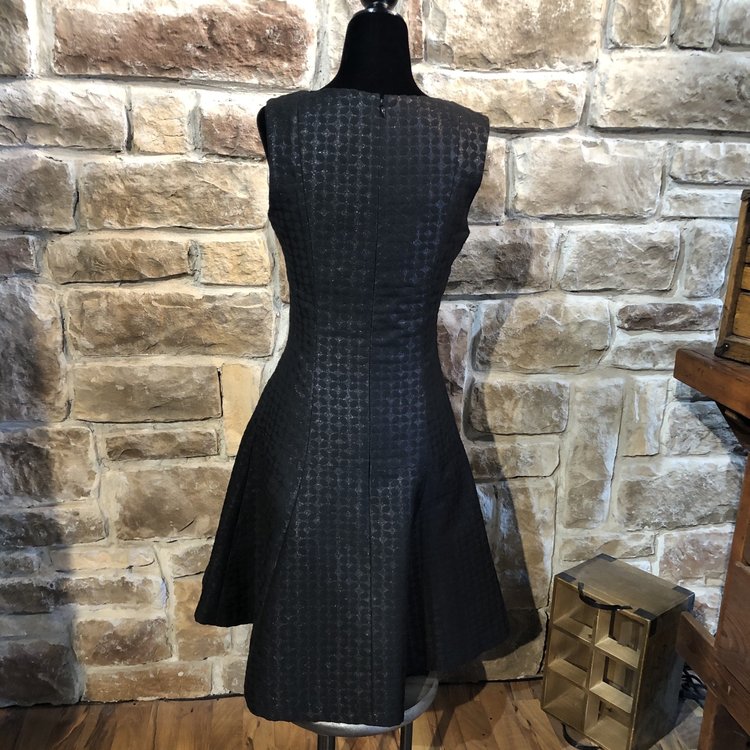B Michael Black Metallic Polka Dot Dress, Size 2