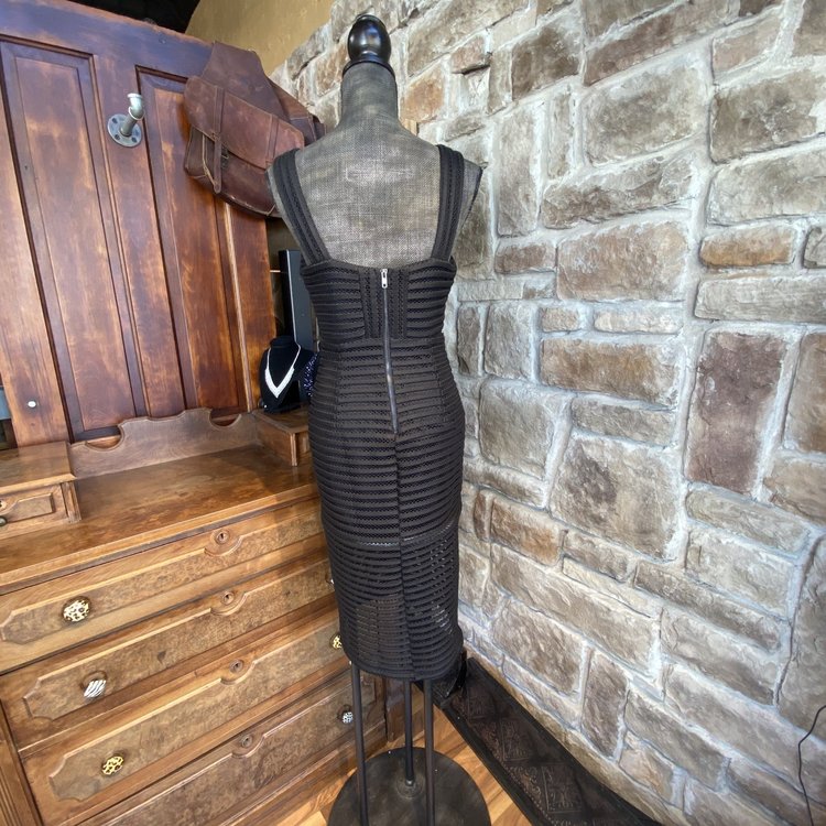 Mustard Seed Black Striped Sleeveless Dress, Size M