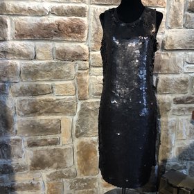 Calvin Klein Black Sequins Dress, Size M