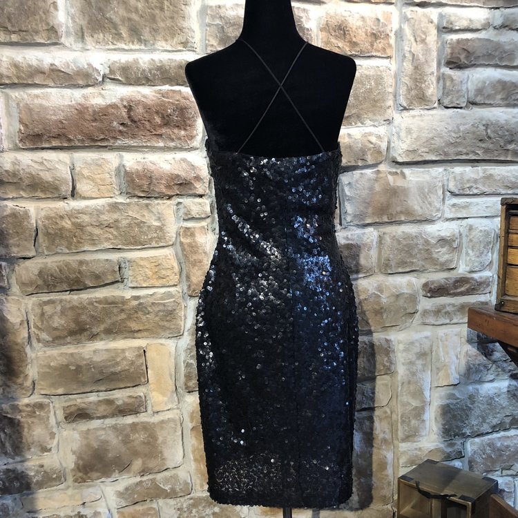 Ralph Lauren Black Sequin Dress, Size M