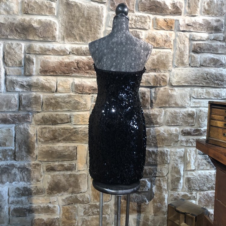 Aidan Mattox Black Sequin Dress, Size 10
