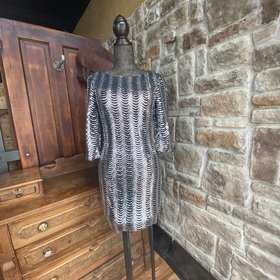 Milano Silver Sequin Dress, Size 8
