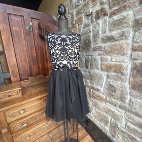 Aidan Mattox Black and White Fit and Flair, Size 12