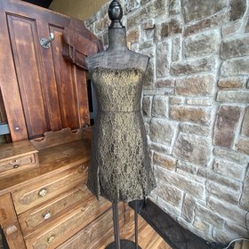 Aqua Black & Gold Lace Dress, Size 12