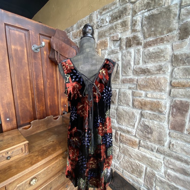 Band of Gypsies Velvet Floral Dress, Size L