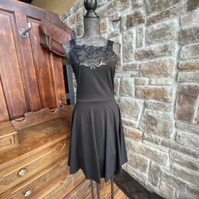 Aqua Black Fit and Flare Dress, Size L