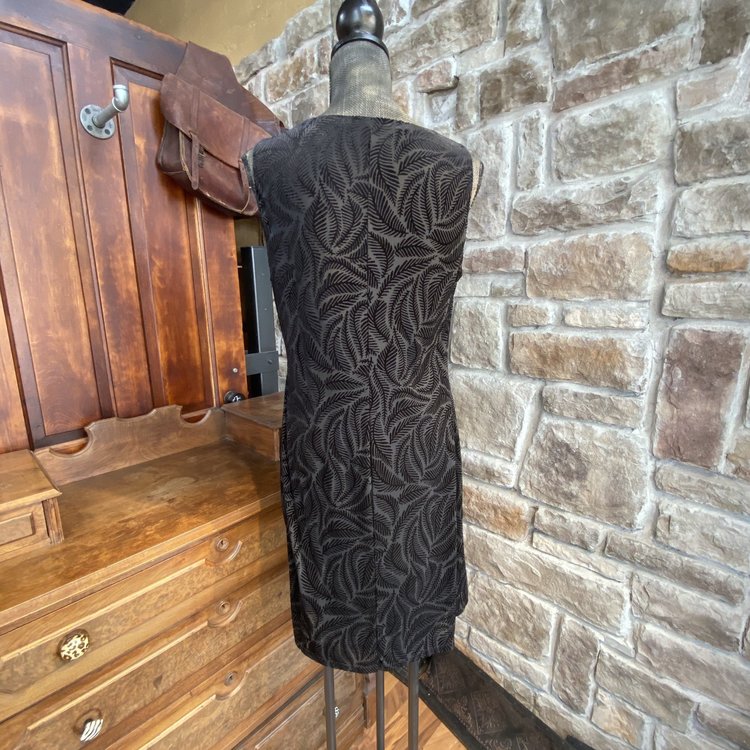 American Living Black Velvet Textured Sleeveless Dress, Size L