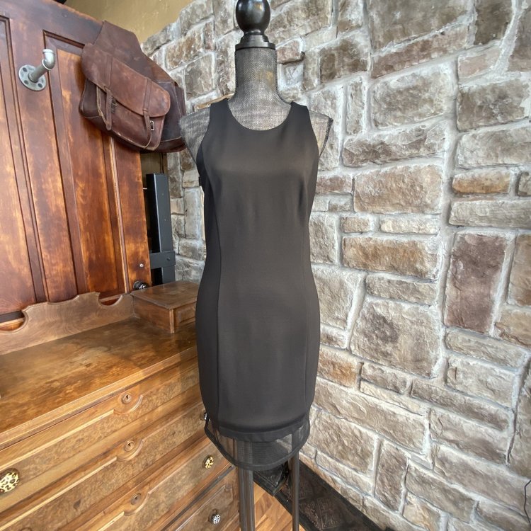 Lucy Paris Black Mesh Cutout Dress, Size L