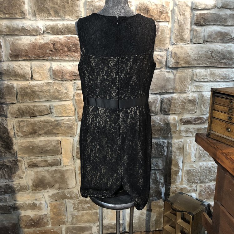 Jessica Howard Black Lace Embellished Cocktail Dress, Size 14